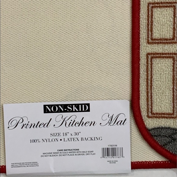 Better Home Chef Bistro Mat Printed Rug Machine Wash Rectangle 18”X30” NEW - Picture 2 of 14